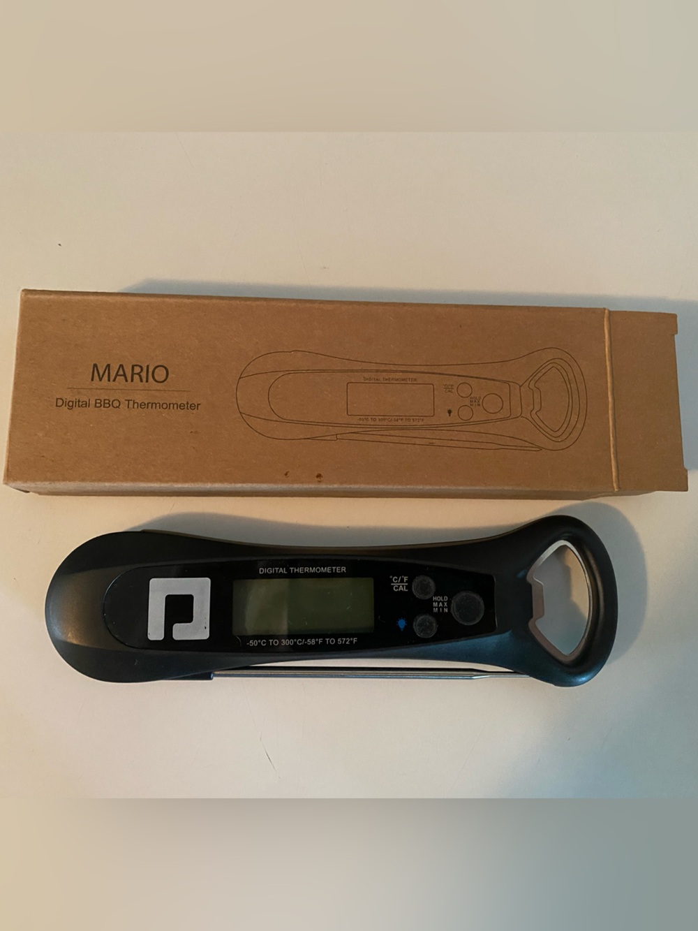 NEW Digital BBQ Thermometer with Bottle Opener - Black